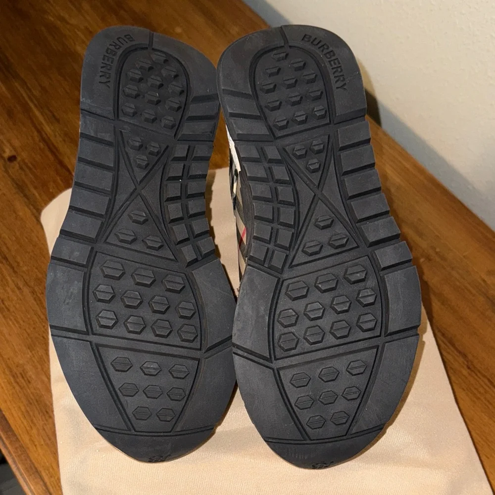 Burberry Beige and Black Check Sneakers - Picture 7 of 8